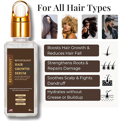 Miniatura 9 de REVATOLOGY Suero para el crecimiento del cabello y acondicionador sin enjuague para adultos (fabricado en Estados Unidos) Fórmula de uso diario 30