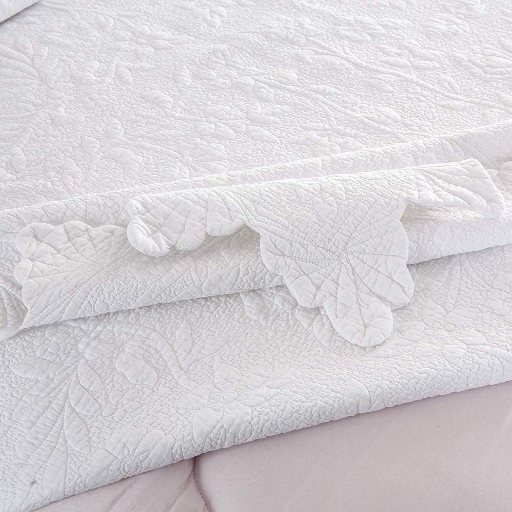 Unimall Dessus de Lits Rayé Classique Couvre-Lits 3 Pièces Couverture