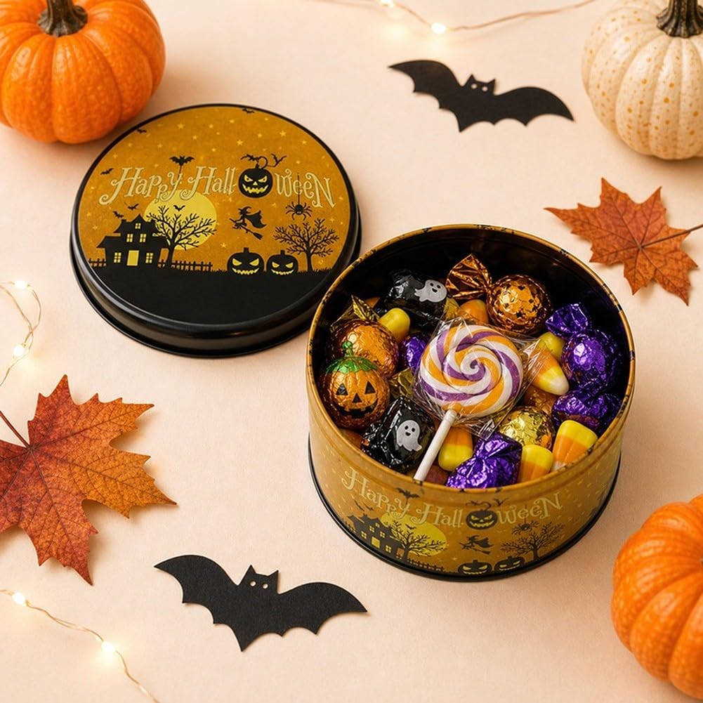 de Metal Redonda Halloween 14x8cm Decorativa de Metal Redonda