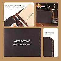 Vista 5 de Funda de cuero para notas de campo, funda para cuaderno para Cahier, funda tipo cartera, (3.5 x 5.5 pulgadas) con ranura para tarjetas/cuaderno