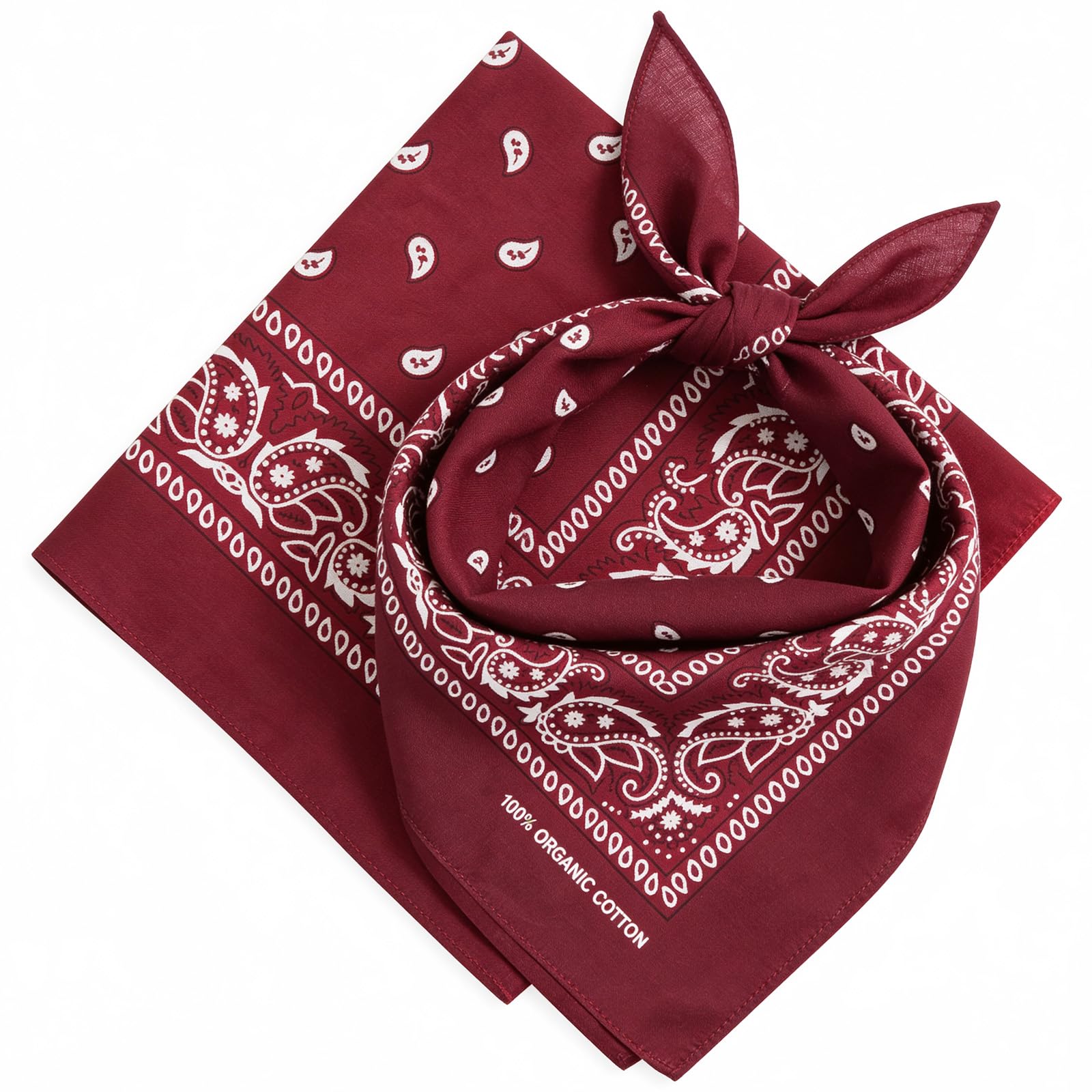 AURAE Bandana – 100% bawełna i włókna naturalne – chusta bandana bez poliestru – miękka, trwała i nadająca się do prania w pralce