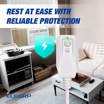 ELEGRP 0651515LY L15515 L22515 14AWG LCDI Power Cord Plug for A/C Air Conditioner, E250451 UL Certified, 7.5FT Leakage Current Detection Interrupter Replacement, 120V 15A 1800W 60Hz NEMA 5-15P, 1 Pack