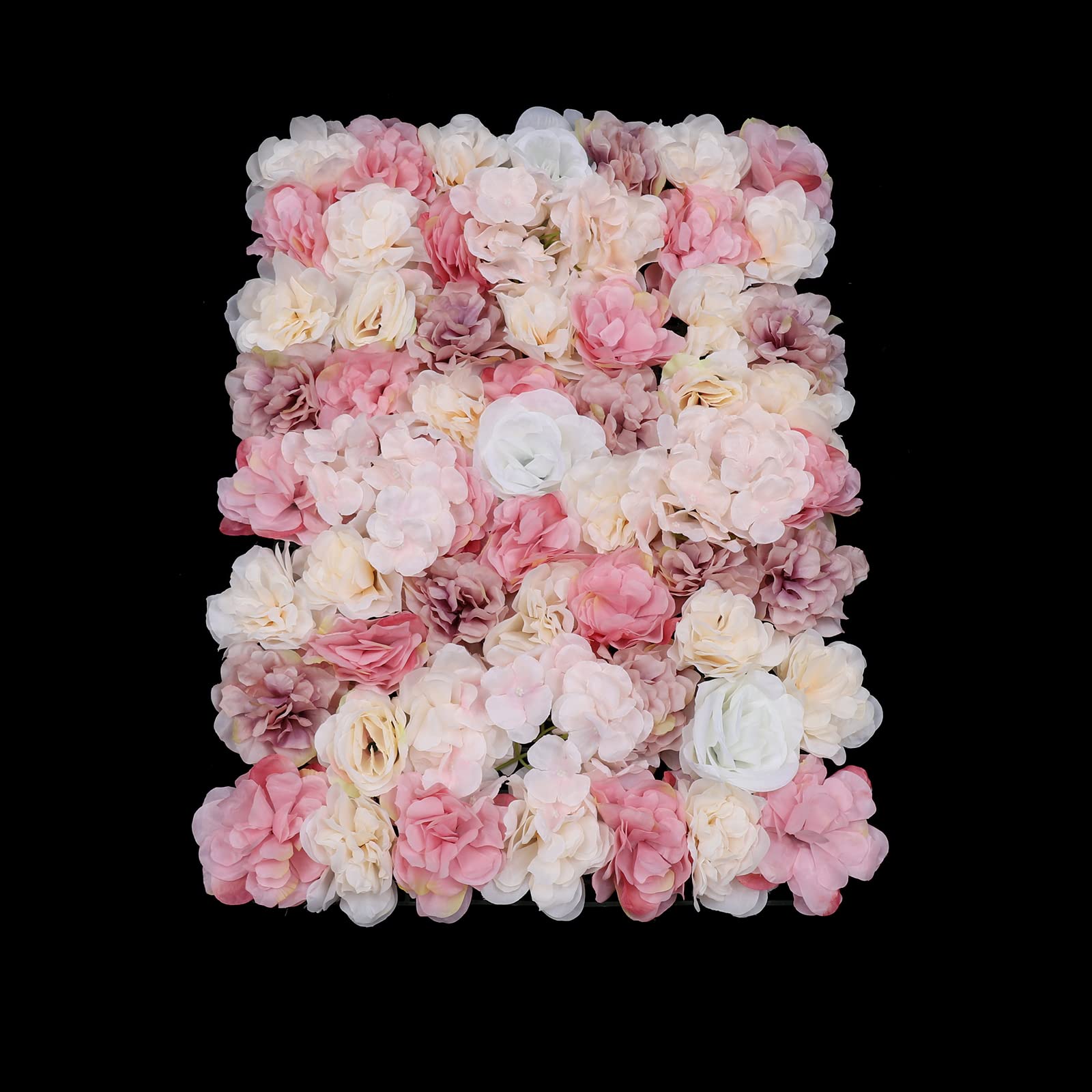 12 piezas Panel de pared de flores artificiales, pared de rosas artificiales, fondo para hogar, boda, fiesta, manualidades, decoración floral 40 x 60 cm