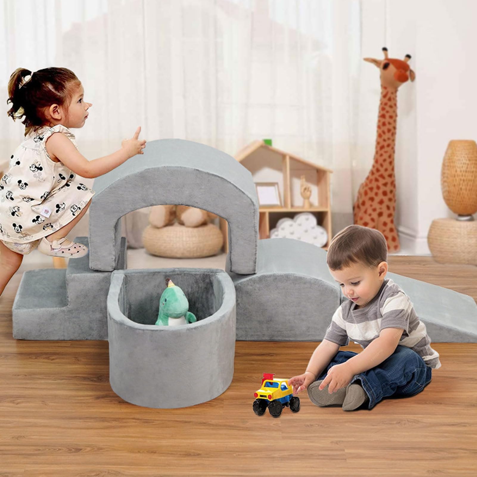Weiches Indoor-Kletter- und Krabbelspielzeug für Kleinkinder, Bällebad, Kreatives Spielen, Motivierende Aktivitätsblöcke für die Entwicklung Motorischer Fähigkeiten