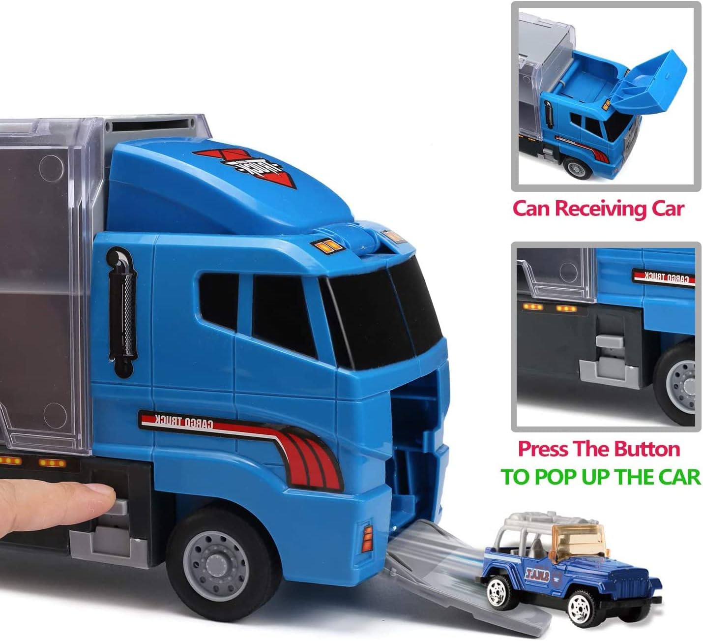 SWUNXION Police Die-Cast Transport Truck(10 in 1), Mini Play Vehicle in Carrier Car Toy Set - Image 4