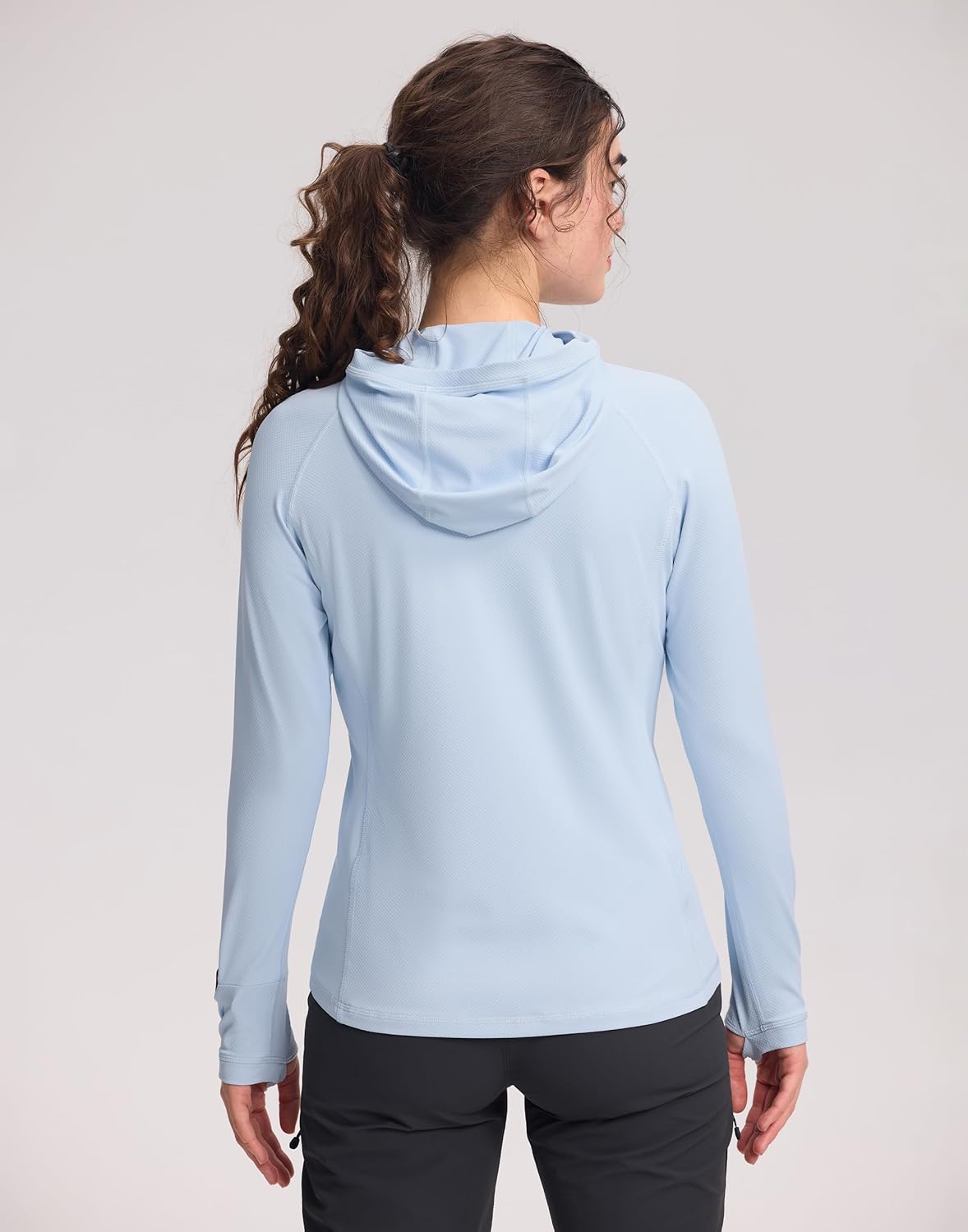 Pioneer Camp Women's UPF50+ Hoodie Sun Protection Long Sleeve Shirt with Pocket Watch Opening Lightweight Fishing Hiking