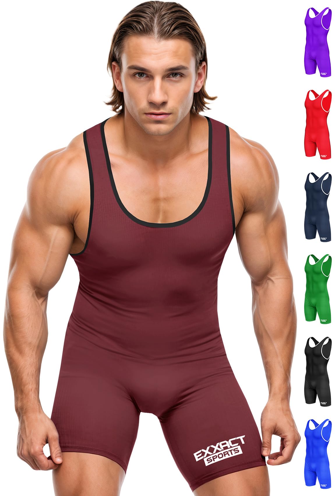 Exxact Sports Men's Wrestling Singlet, High Performance Powerlifting Singlet Wrestling Singlets for Men