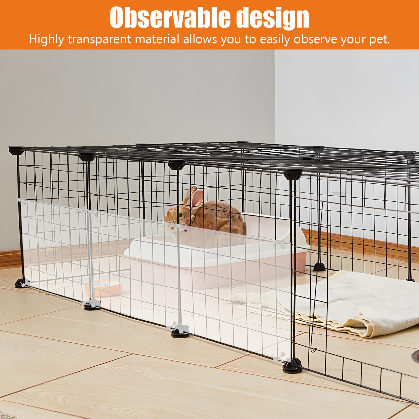 Lot de 12 protections de cage pour animal de compagnie, protection des bords transparents, 25,4 x 21,6 cm