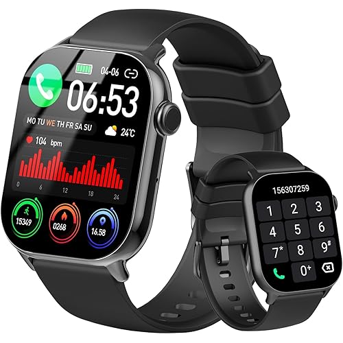 Smart Watch(Answer/Make Call), 1.96" HD Smartwatch for Men Women, 2025 New Fitness Watch with 100+ Sport Modes, Heart Rate/Sleep/SpO2/Calories Monitor, IP68 Waterproof Activity Tracker for Android iOS
