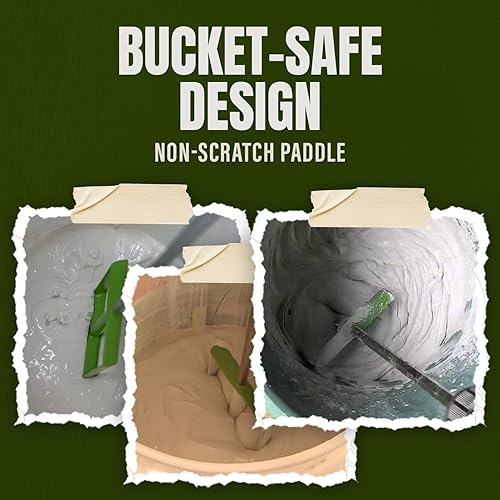 Miniatura 7 de Buddy Tools Mix It, 18 pulgadas de longitud, mezclador de lodo con paleta de ABS duradera, mezclador de pintura eficiente para taladro, paleta de