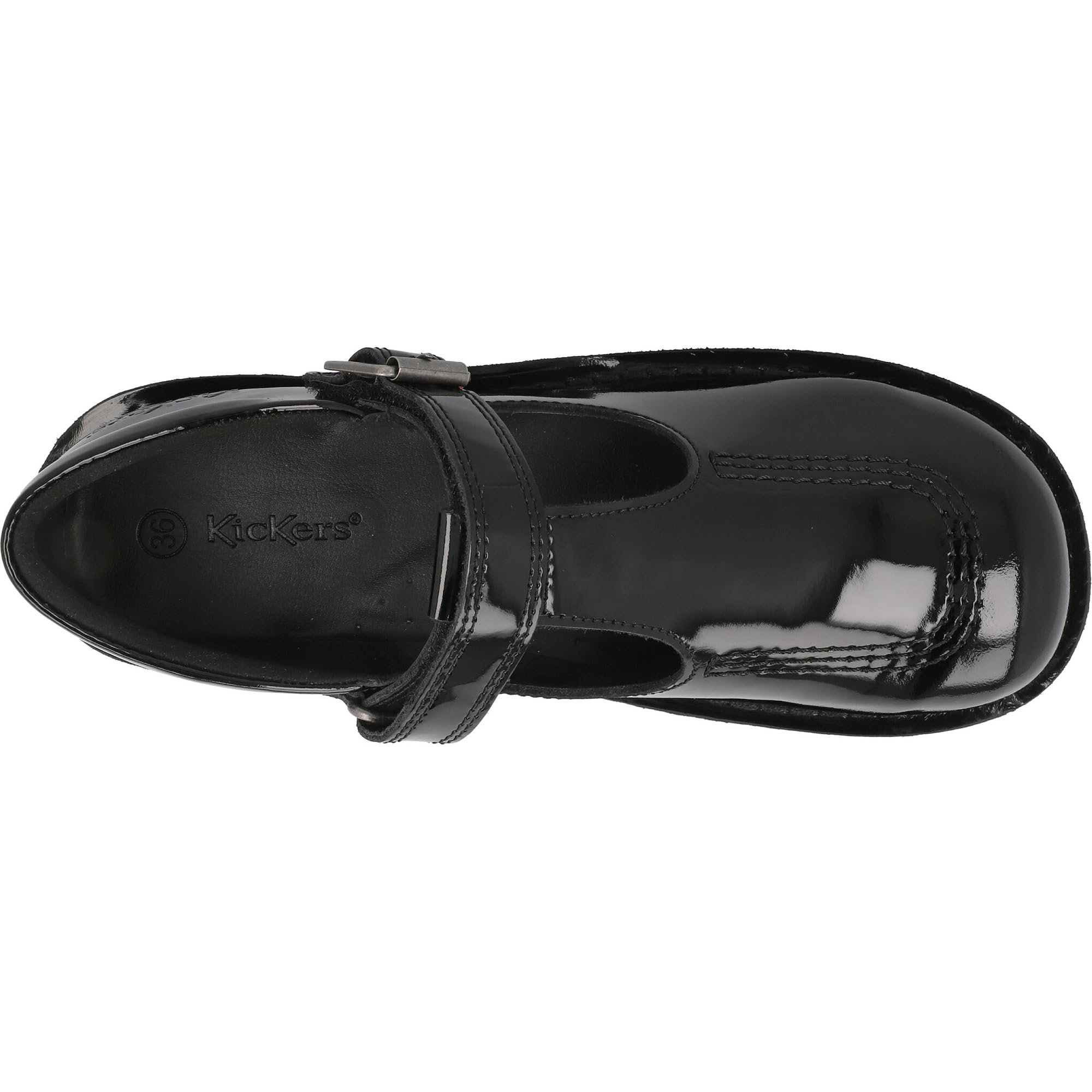 Kickers Kick T Vel J Nero Pelle Mary Jane Scarpe