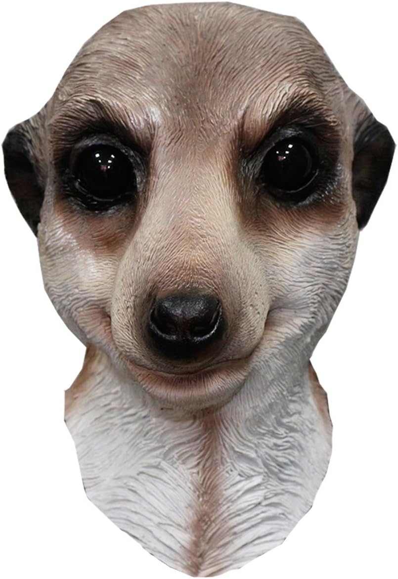 Noventyfaces State Of Latex ® Latex Full Head Animal Cosplay Realistic Safari Meerkat Fancy Carnival Party Mask