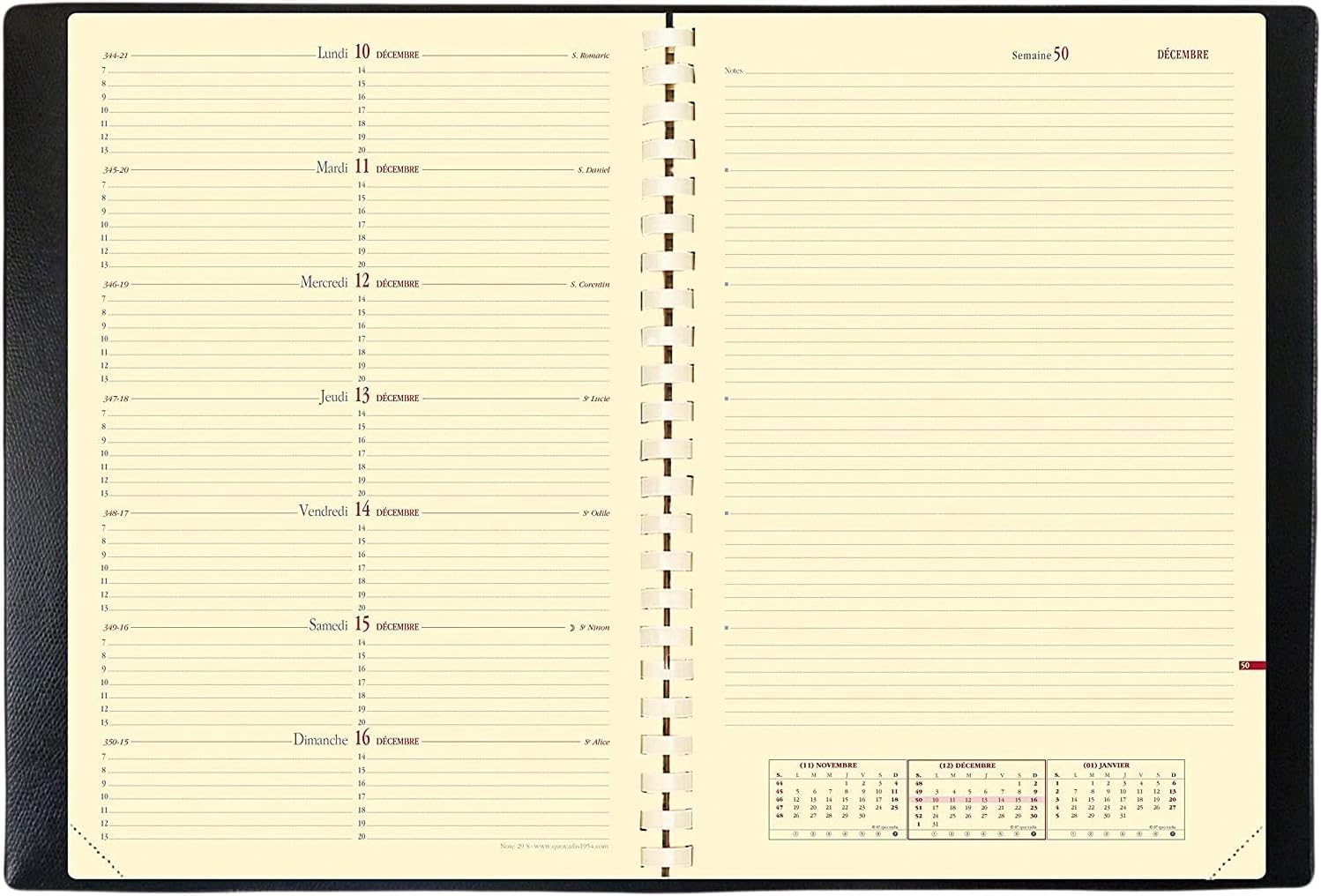 Quo Vadis - Agenda semanal Note 29 S (21 x 29,7 cm), color negro