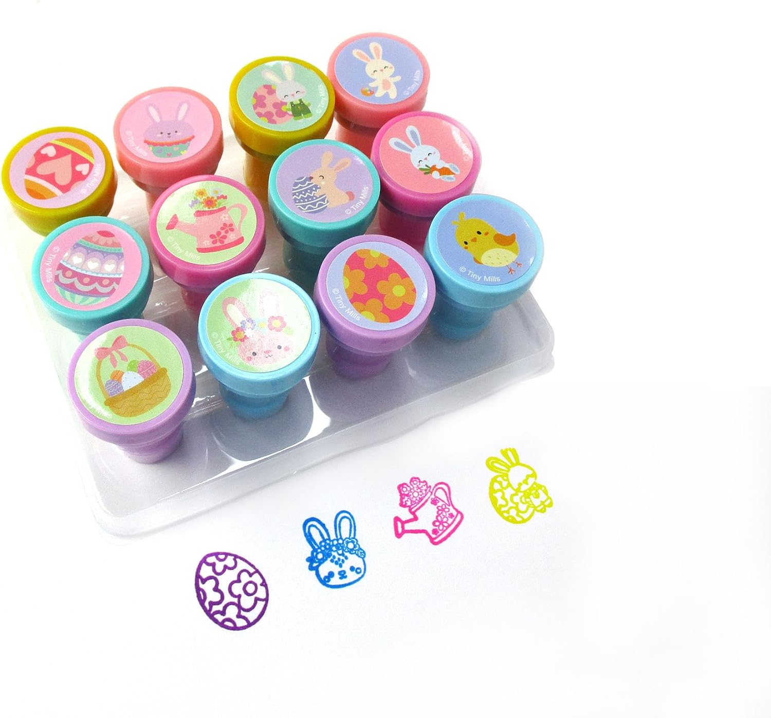 TINYMILLS 12 Pcs Cute Easter Stamp Kit for Kids