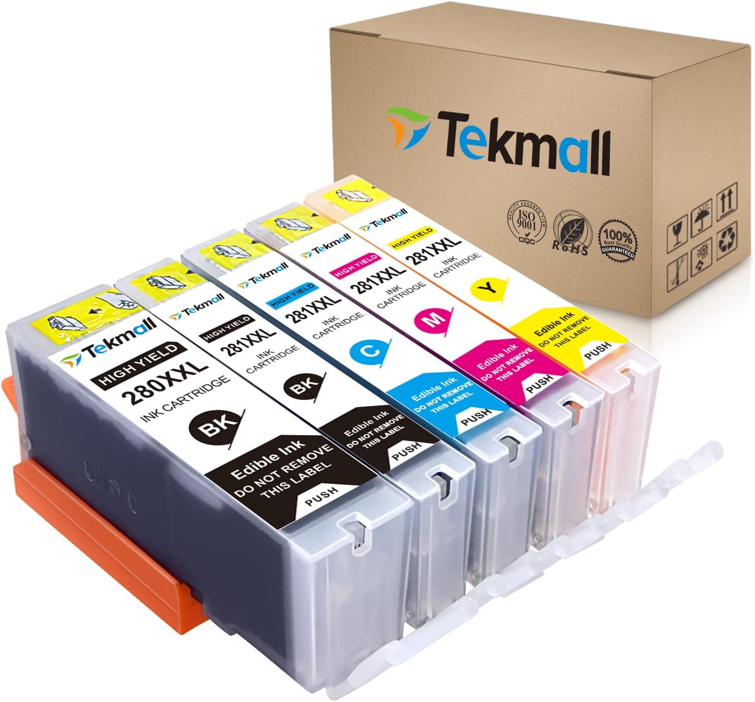 Compatible C A K E Ink Cartridge PGI-280XXL CLI-281XXL 280 Ink 281, Work for Pixma TS6120 TS6220 TR7520 TR8520 TS9520 TS9521C TS8120 TS8220 TS9120 TS702 5 Pack