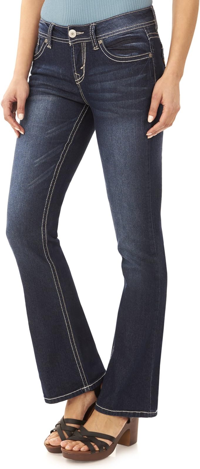 WallFlower Women's Juniors Basic Legendary Bootcut Jeans in Britney Size:7