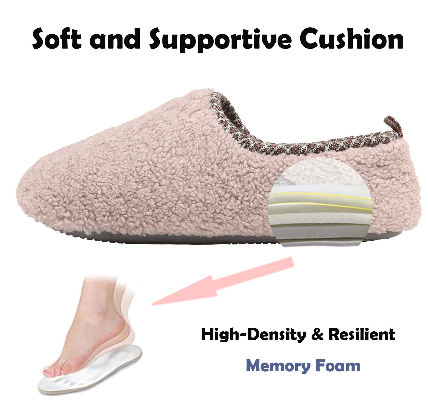 ChayChax Donna Pantofole da Casa Memory Foam Inverno Ciabatte Pantofola Interno Caldo Peluche Leggero Scarpe di Cotone
