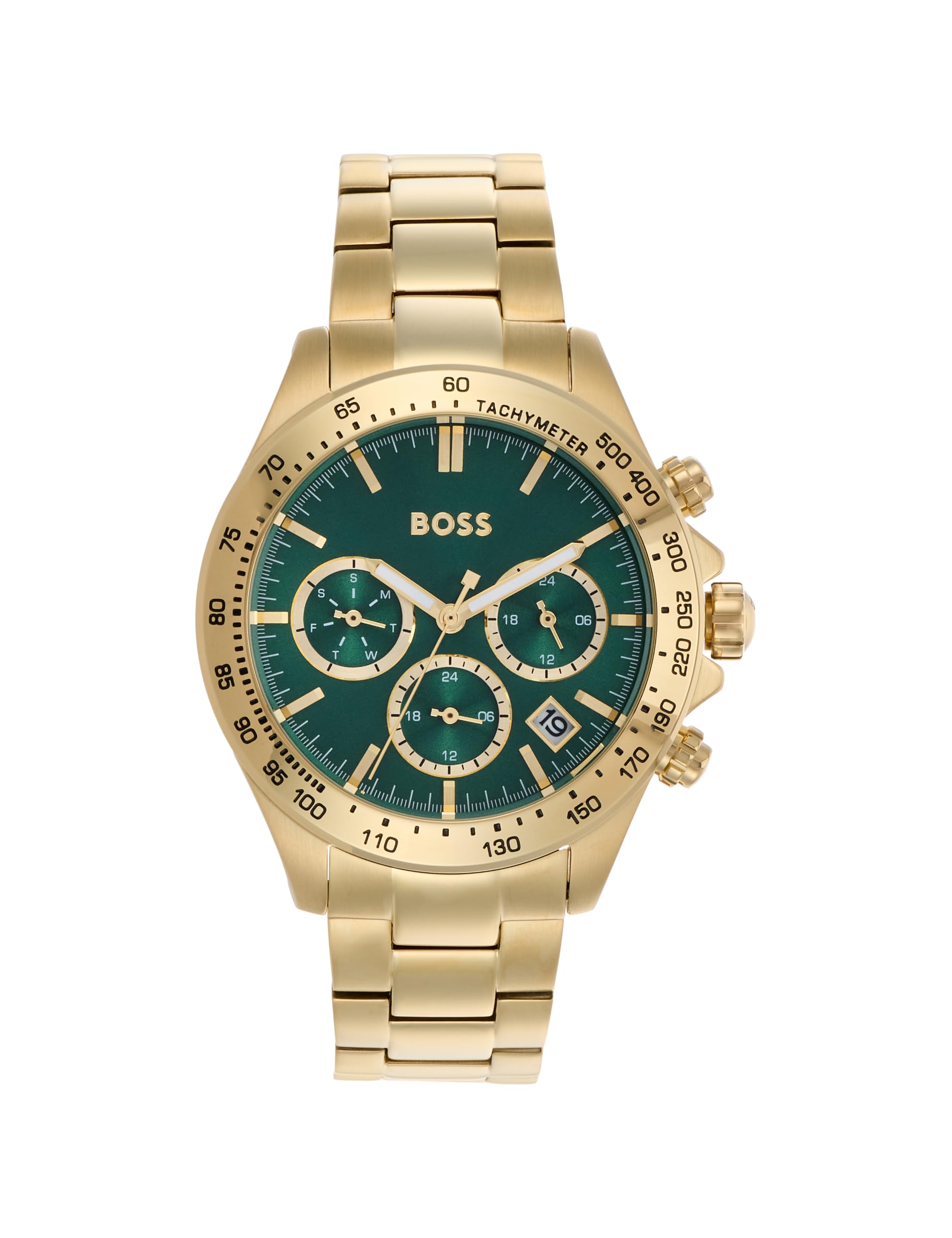 boss Novia - Le Qtz Multifunction Green Round Dial Women's Watch|Ionic Plated Thin Gold Steel Material|Gold Color Band - 1502750-picture-47