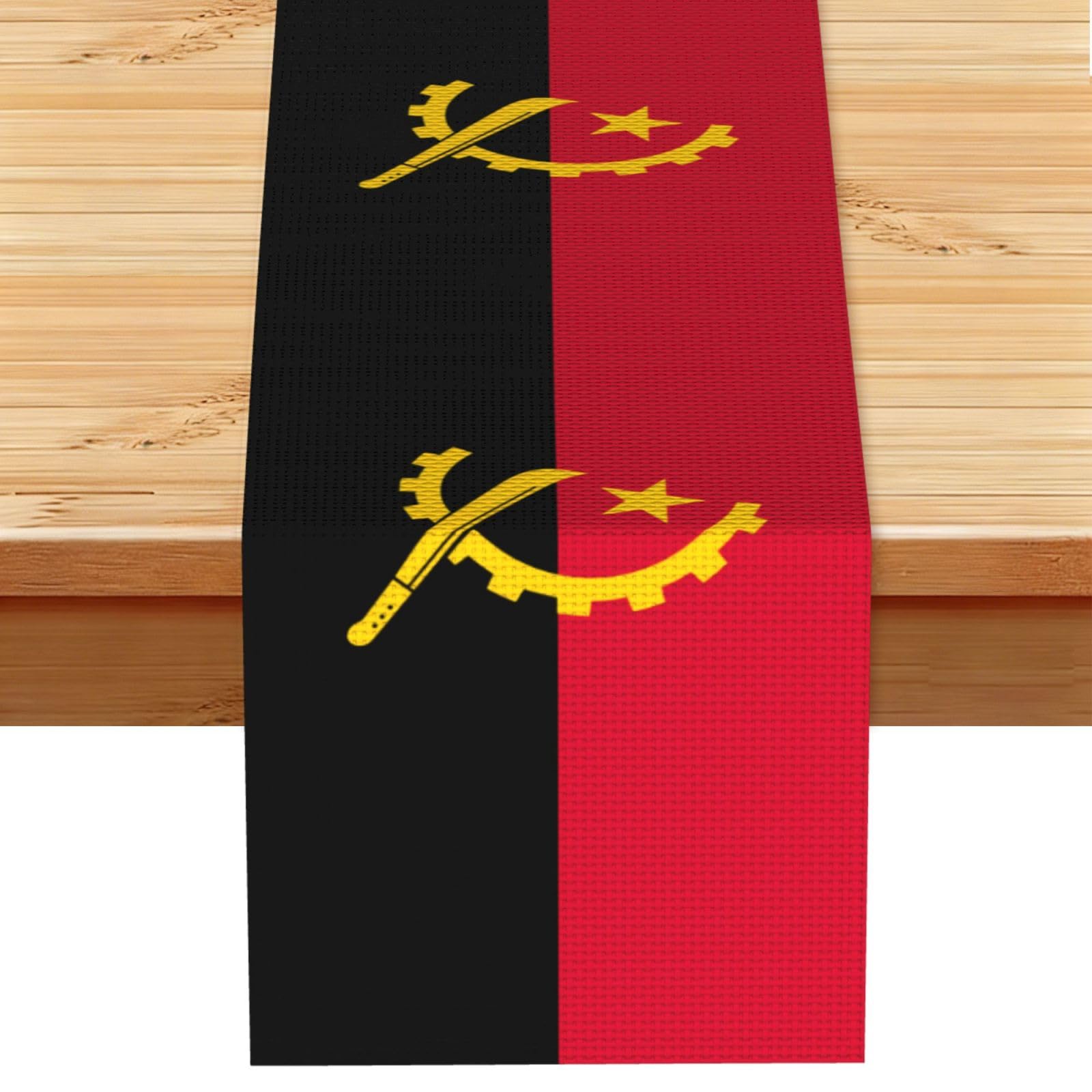 Angola Flag Table Runner 13x72 Inch Dining Decor
