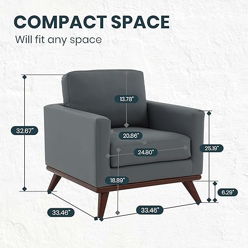 Miniatura 3 de LeisureMod Chester - Silla moderna y contemporánea con patas de madera de abedul maciza, color gris Gris,Malla beige,Cognac Tan,gris topo,Negro