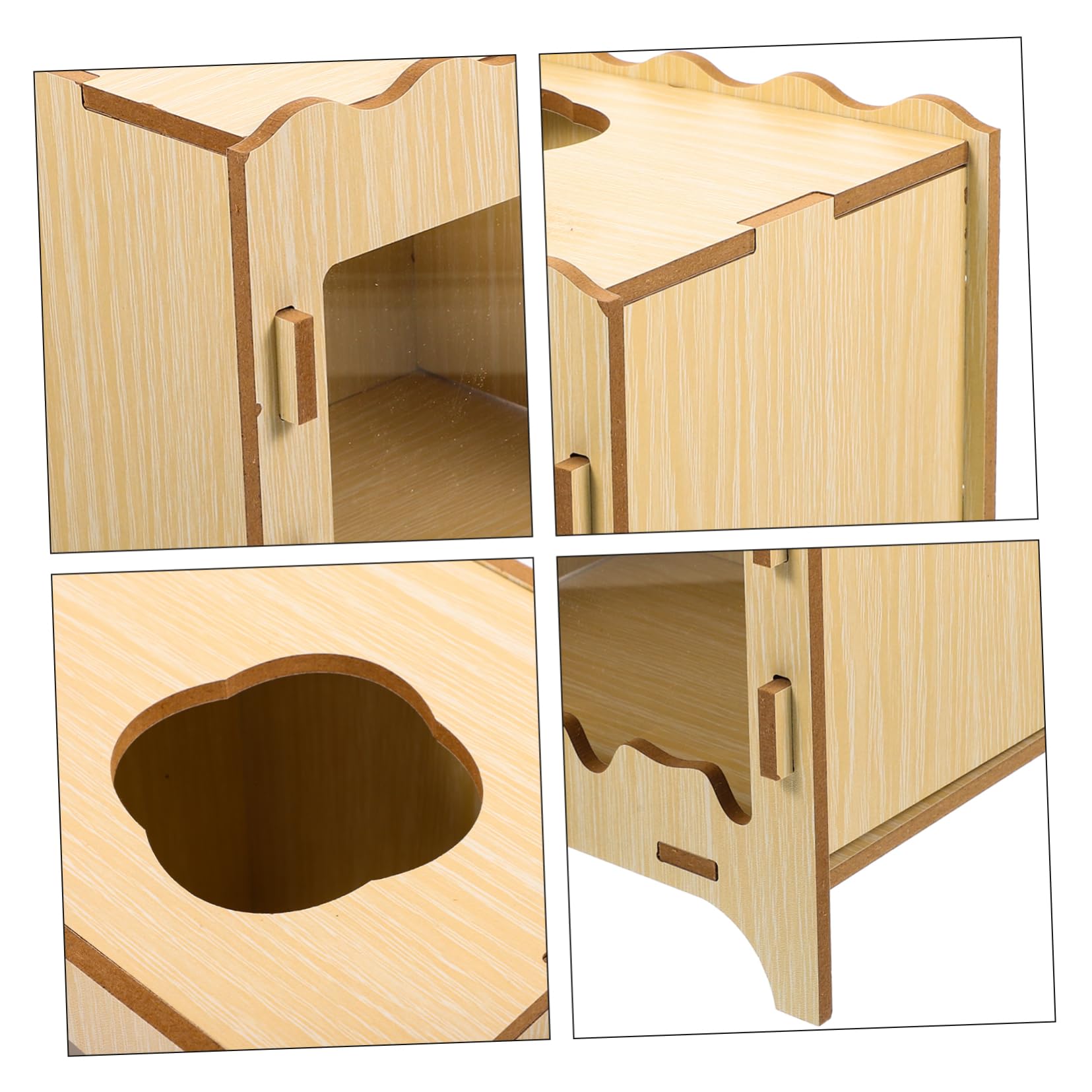 BESPORTBLE Maison pour Hamster en Bois, Boîte de Jeu Interactive et Nid Confortable pour Petits Animaux, Jouet de Cache Tuyau Hamster, Usage Intérieur et Extérieur