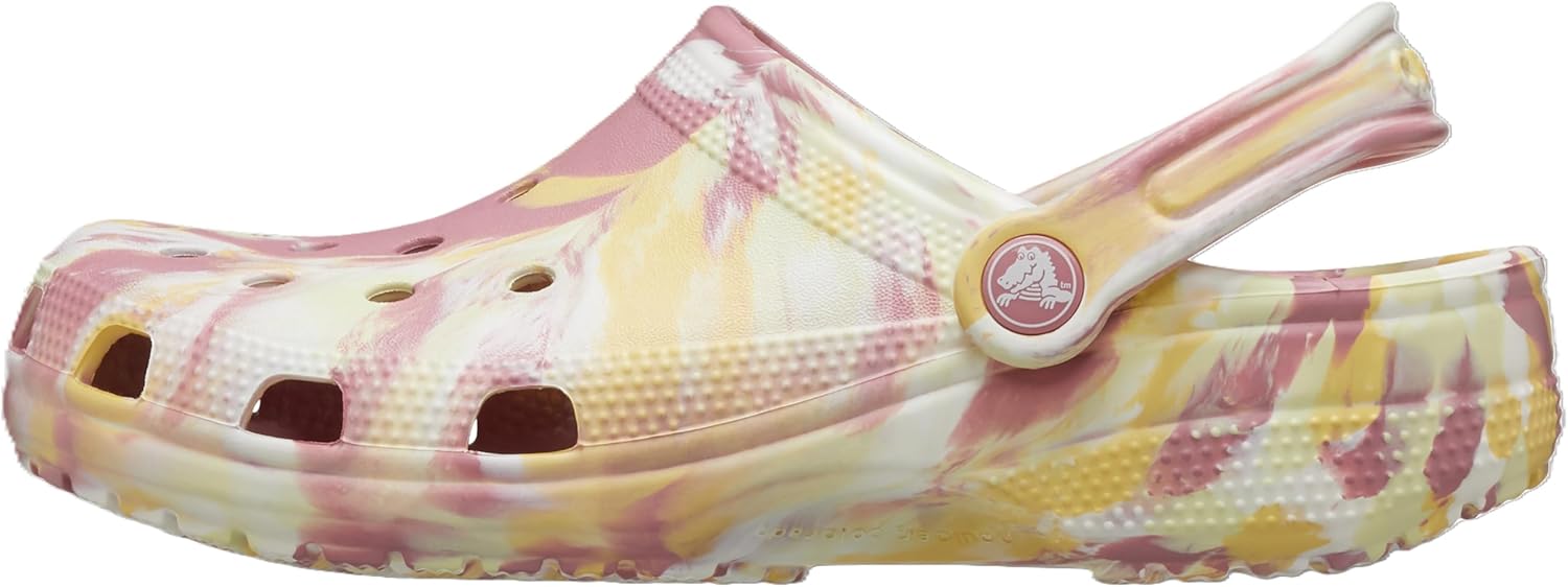 Crocs Unisex-Adult Classic Marbled Tie-Dye Clog, Daylily/Multi, 4 Men/6 Women M US