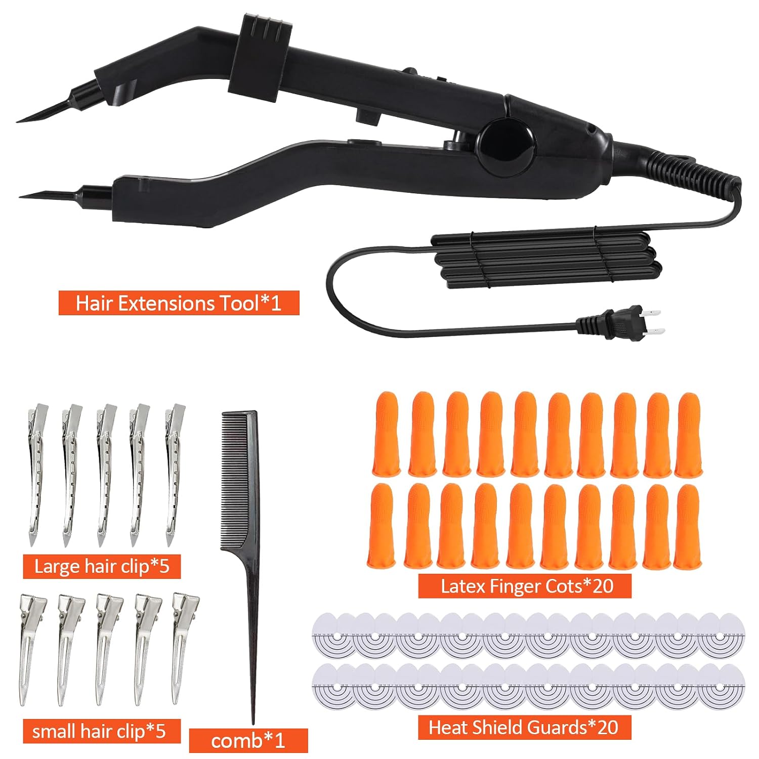 Professional Keratin Fusion Heat Tool - Ultra-Slim Precision Heating Plates, Adjustable Constant Temperature Connector for Professional Hair Extensions, Salon-Quality (Black)