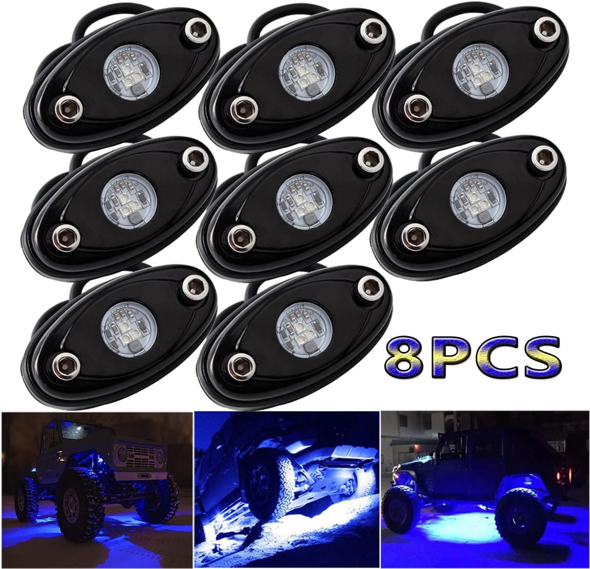 Buy Ledmircy Led Rock Lights Blue 8pcs For Off Road Truck Car Boat Atv Suv Waterproof High Power Underbody Neon Trail Lights Underglow Lights Interior Exterior Shockproof 8pcs Blue Online In Indonesia B01mec7lkp