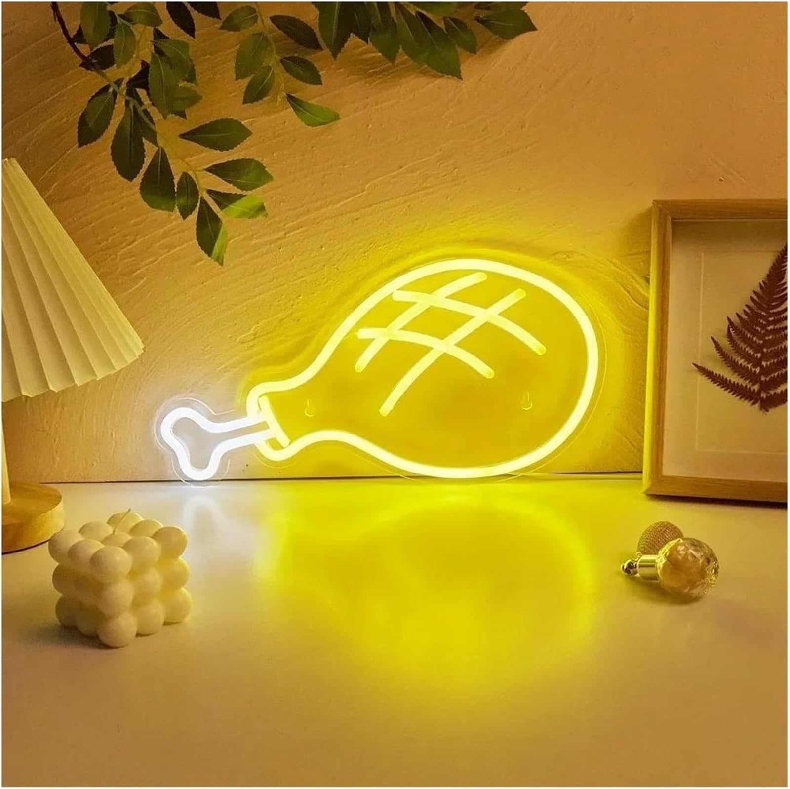 Per insegna al Per neon "Pollo fritto alimentato" per parete, fast food, bar, cucina, ristorante