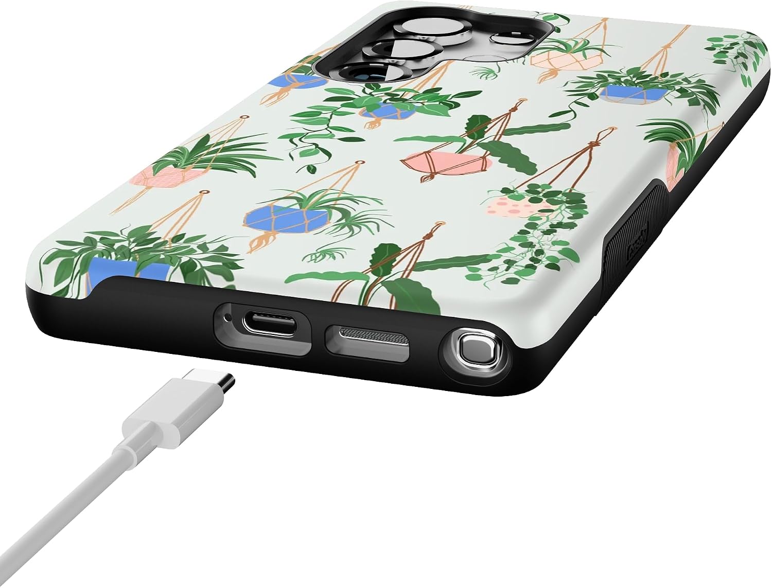 Casely Galaxy S25 Ultra Case | Hanging Around | Potted Plants Floral | Bold Protective Design | Compatible with MagSafe