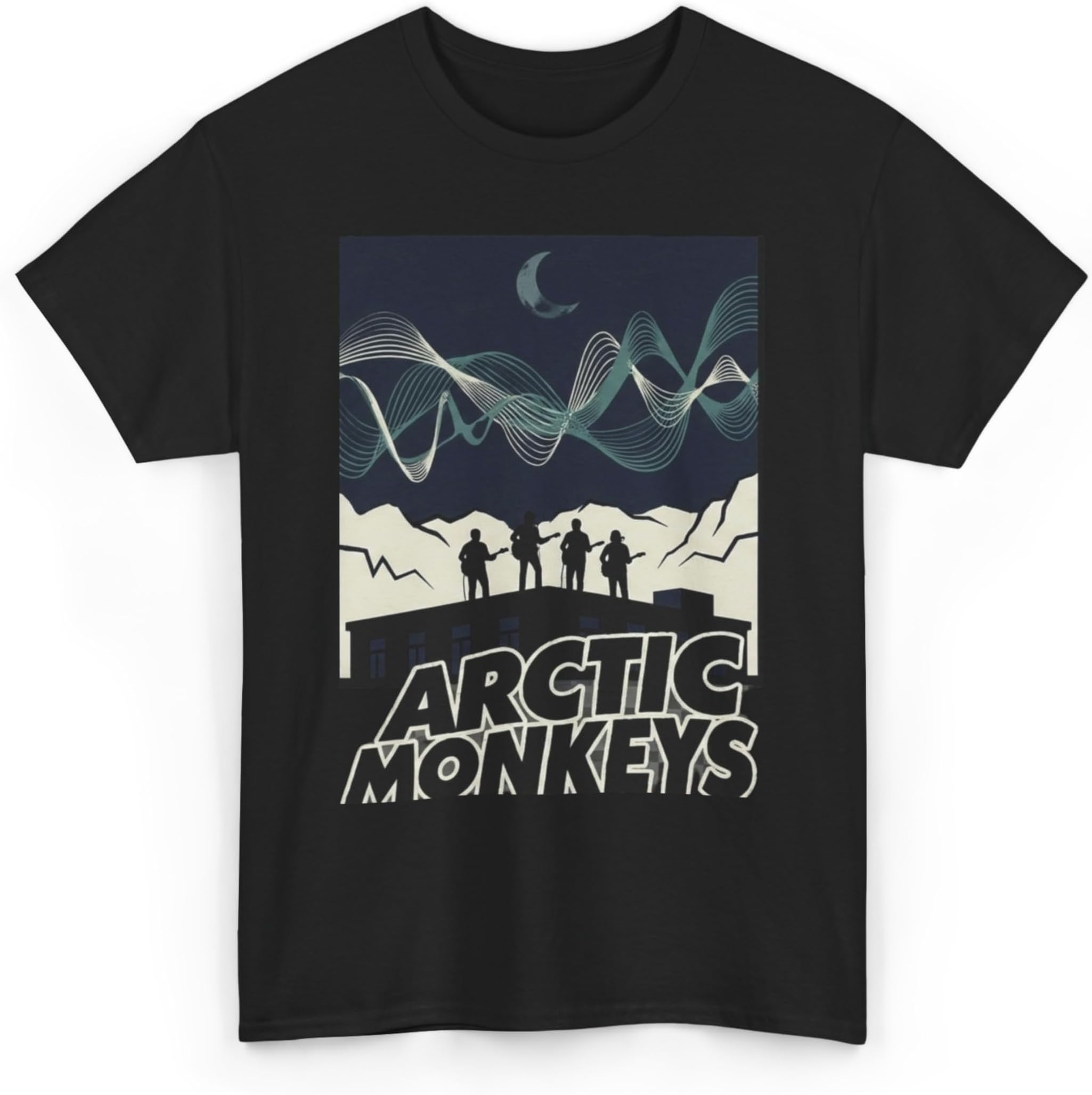 Crew Neck Shirt Cool Graphic Monkey Shirt for Fans 100% Us Cotton, Trendy Band Tee.