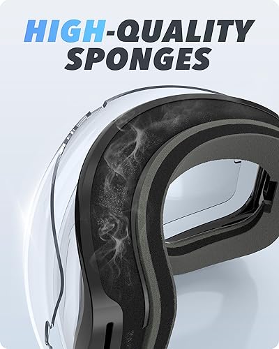 Miniatura 6 de RIOROO Gafas de esquí de snowboard para hombres, mujeres, adultos, jóvenes, sobre gafas OTG100% protección UV, antivahovisión amplia