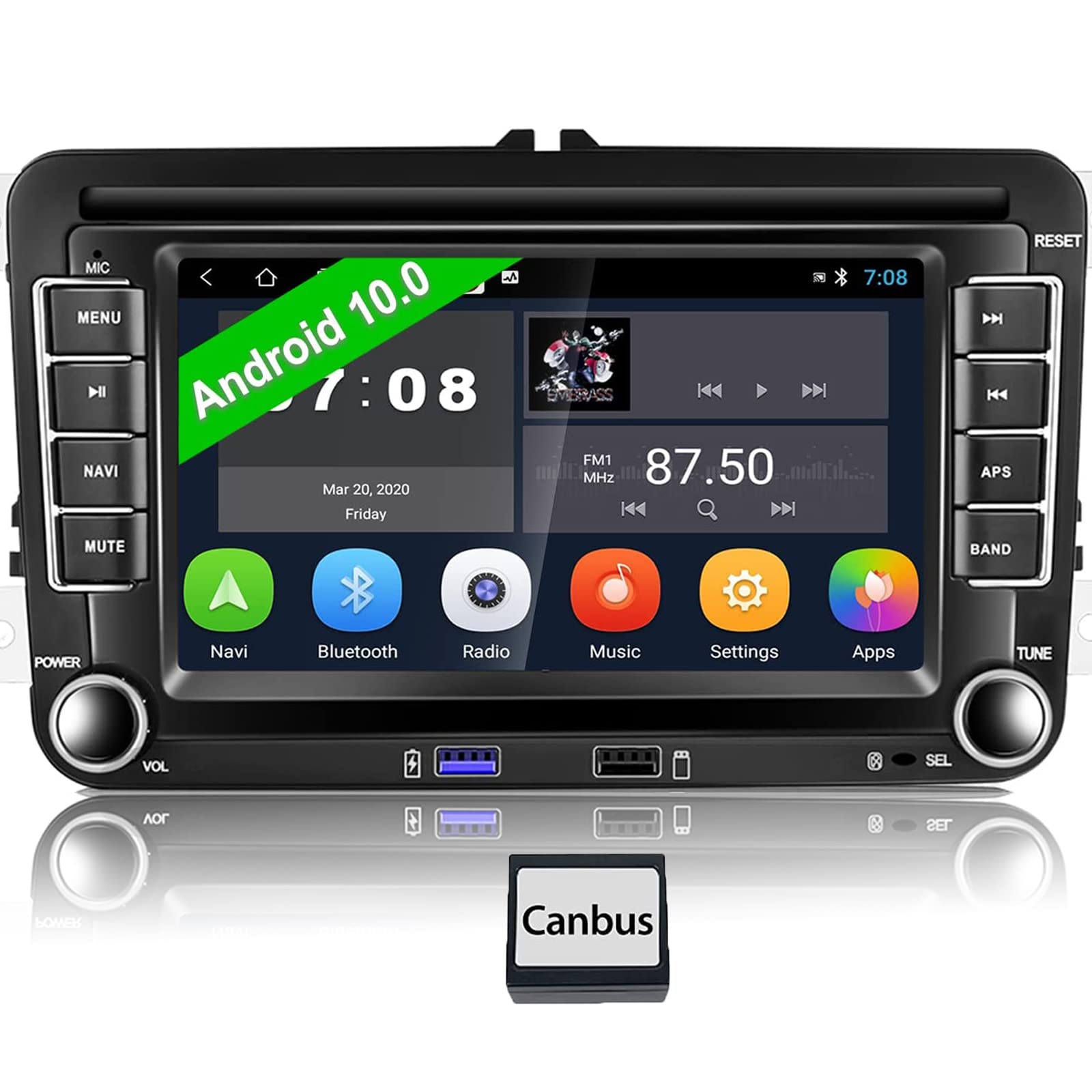 CAMECHO Android 10.0 Autoradio per VW Golf 5 Golf 6 Tiguan Polo 7