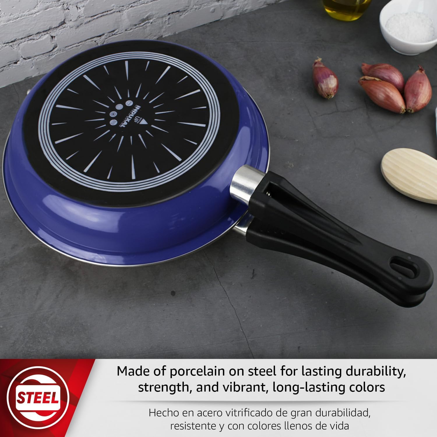 Magefesa Frittata 9.4-Inch Nonstick Double Sided Frying Pan, All-Stovetops Compatible, Dishwasher Safe, Blue – Ideal for Spanish Tortilla - Image 2