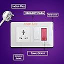 ELEGANT CASA 6 Amp Electric Extension Board with Cord 1 Universal Socket with Safety Shutter, with Switch, Indicator Light for Small Appliances and 6 Amp Plug Top 3 Core 1.5 Mm, 5-Meter Copper Wire gallery image