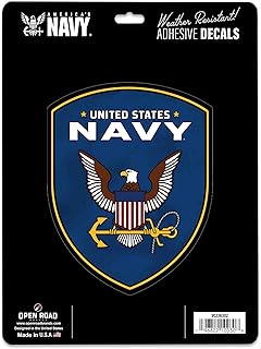 U.S. Navy Shield Adhesive Vinyl Decal - Patriotic U.S. Navy Sticker for Car, Window or Laptop