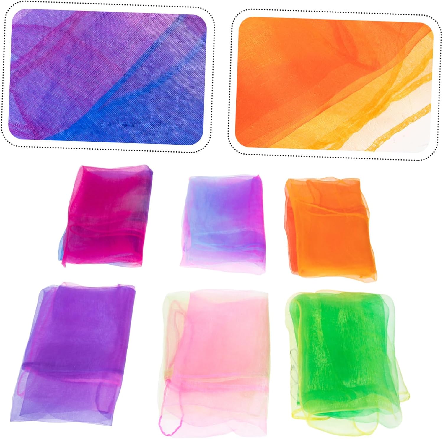 6Pcs Colorful Performance Scarves for Kids Dance and Juggling Props Two-Color Small Square Scarves for Classroom Activities Random Color