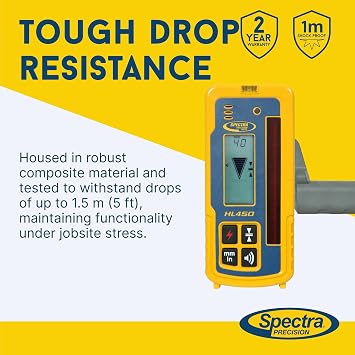 Spectra Precision HL450 Laser Receiver with Digital Readout - Alkaline IP67