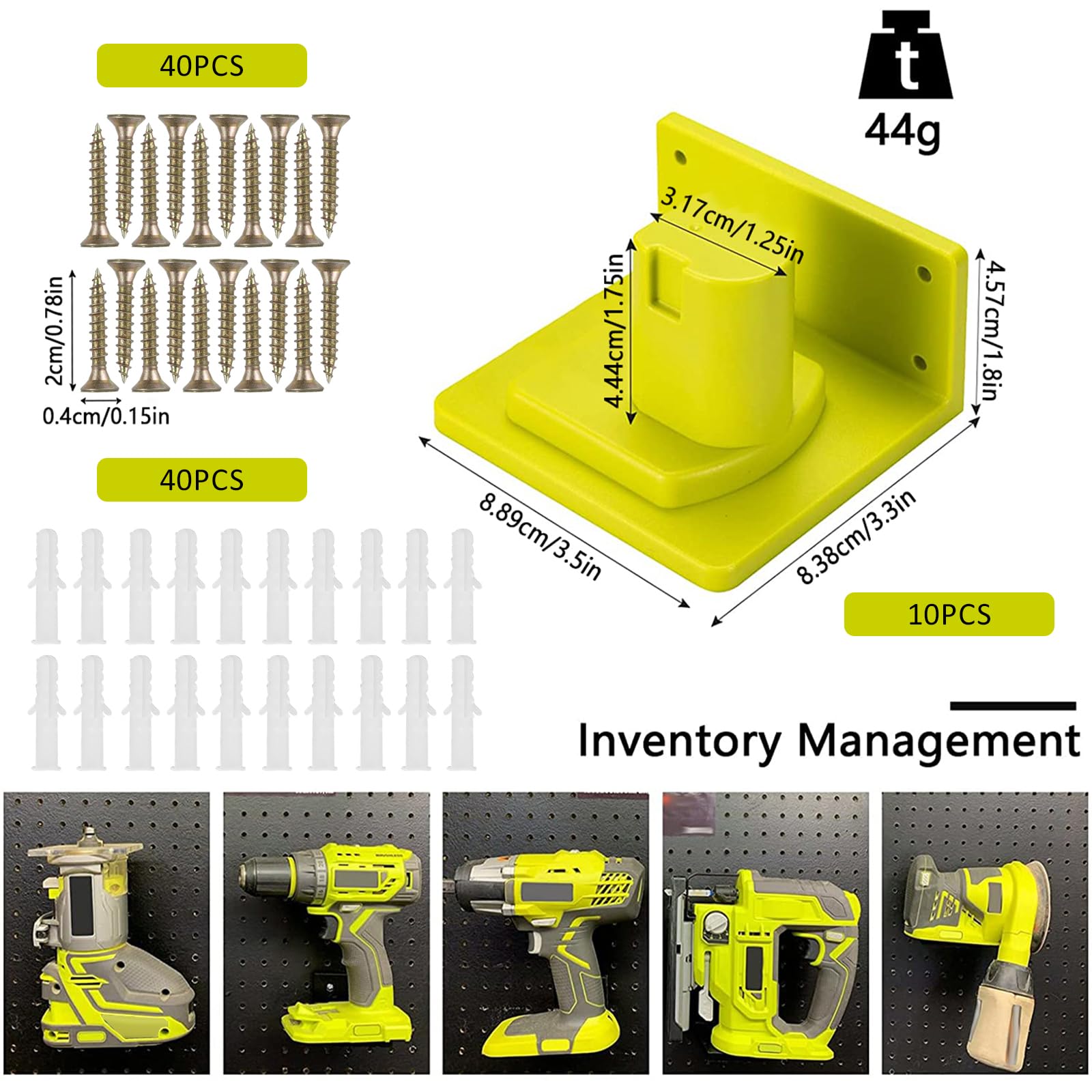 Ryobi Tool Holders - 10 Pack Wall Mount Organizer -2 Ryobi Tool Holders - 10 Pack Wall Mount Organizer -2