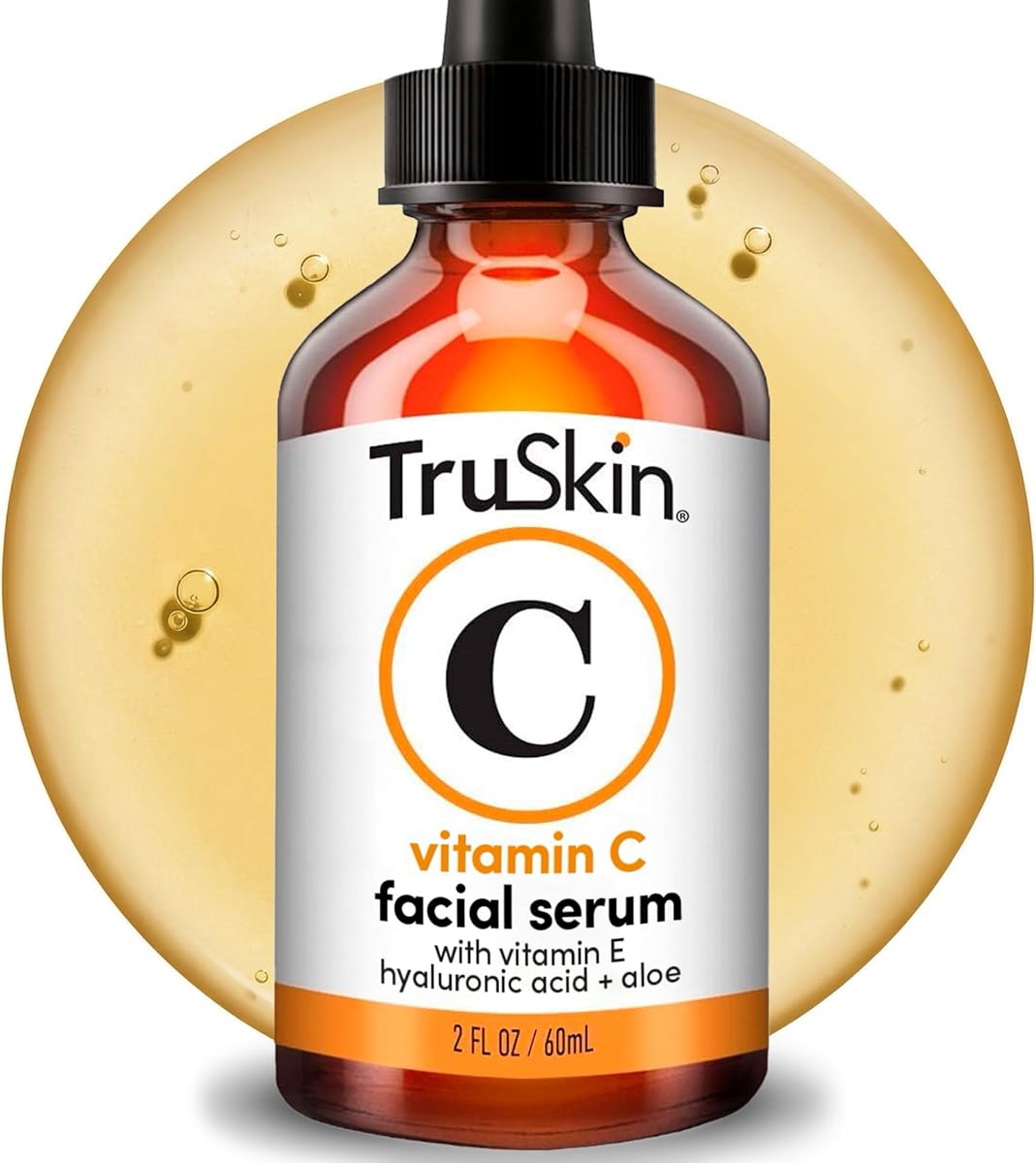 TruSkin Brightening Vitamin C Serum for Face with Hyaluronic Acid, 2 fl oz | Anti aging face serum with Vitamin E to improve the look of dark spots, fine lines, skin tone & support radiant-looking skin