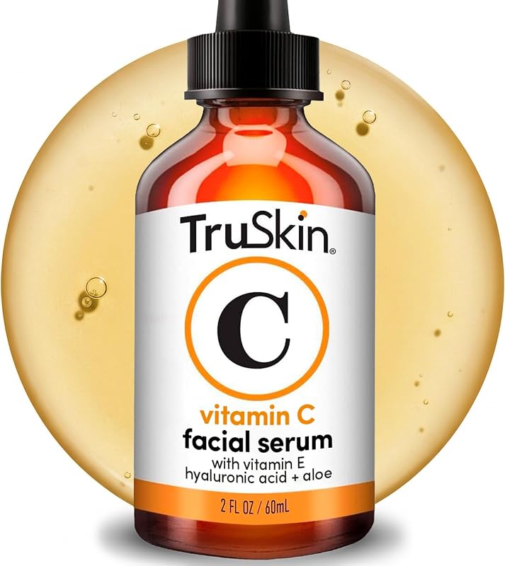 TruSkin Brightening Vitamin C Serum for Face with Hyaluronic Acid, 2 fl oz | Anti aging face serum with Vitamin E to improve the look of dark spots, fine lines, skin tone & support radiant-looking skin