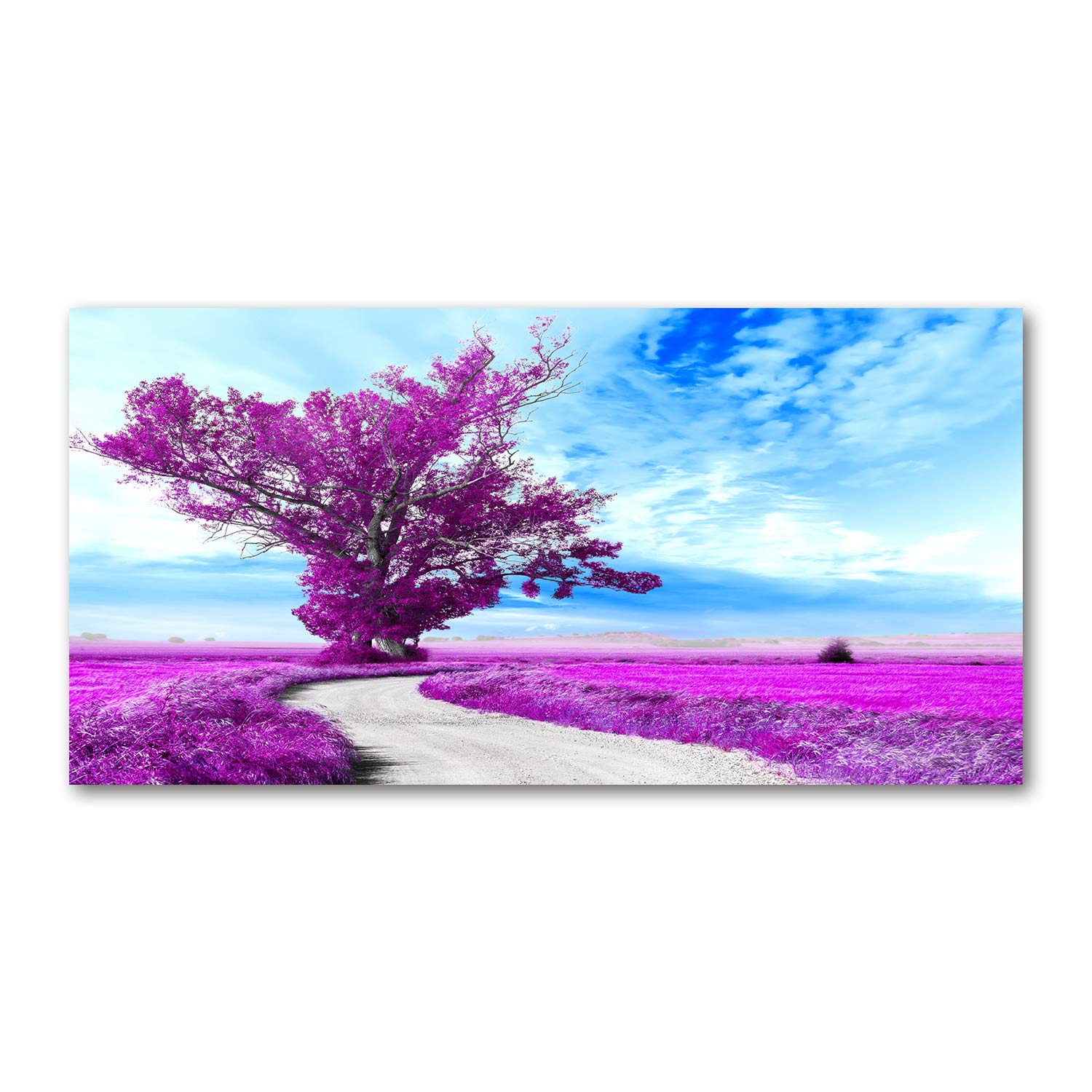 Image sur verre acrylique violet pour illuminer le mur de votre salon contemporain 140x70cm