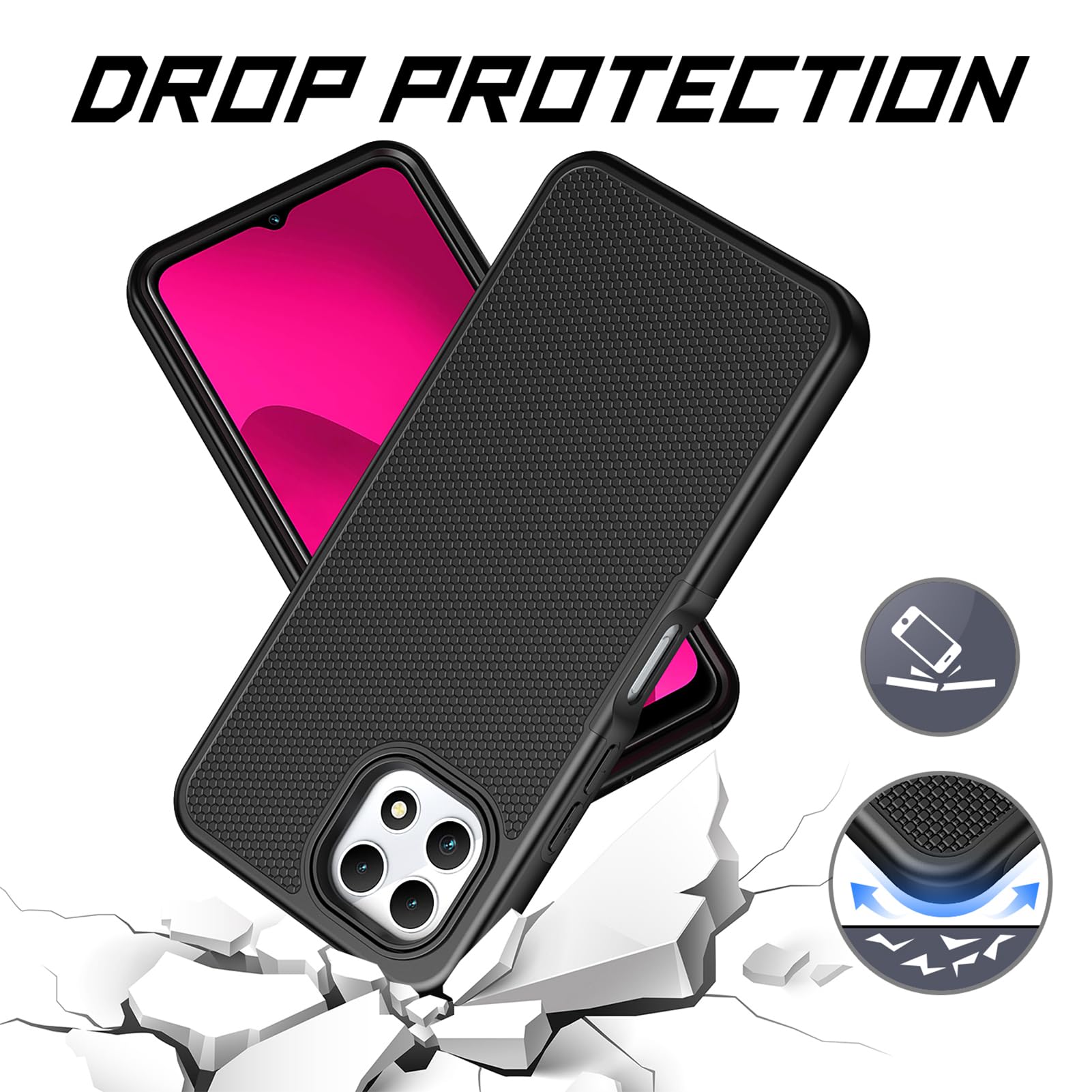 Ailiber For T-Mobile Revvl 7 Pro 5G Case With Screen Protector - Dual Layer Shockproof Rugged Phone Cover, Black, Military Grade Protection Shockproof Revvl 7 Pro Cover Ailiber For T-Mobile Revvl 7 Pro 5G Case With Screen Protector - Dual Layer Shockproof Rugged Phone Cover, Black, Military Grade Protection Shockproof Revvl 7 Pro Cover
