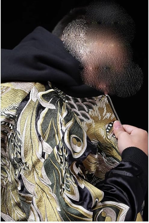 Silk Phoenix Embroidery Men's Double-sided Jacket