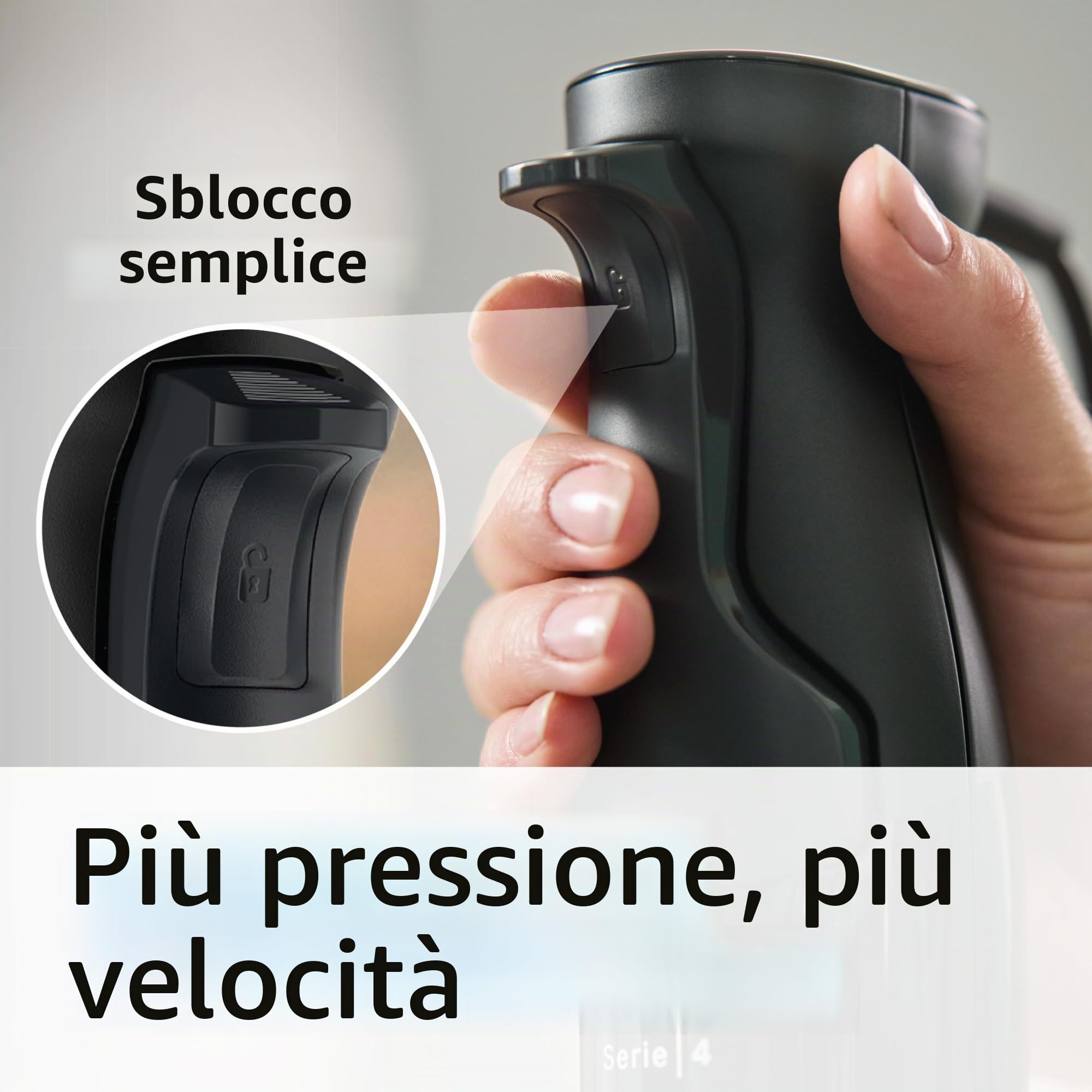 Bosch Serie 4 , Frullatore a immersione, ErgoMaster, 1000 W, Nero, antracite MSM4B6V2 (Bosch MSM4B6V2 Stabmixer ErgoMaster Se)