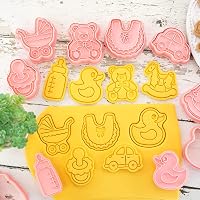 Crethink Baby Shower Sütemény Kiszúró Készlet 8 Darabos Műanyag Süti Forma Szett Babaszületés Torta Dekoráció 3
