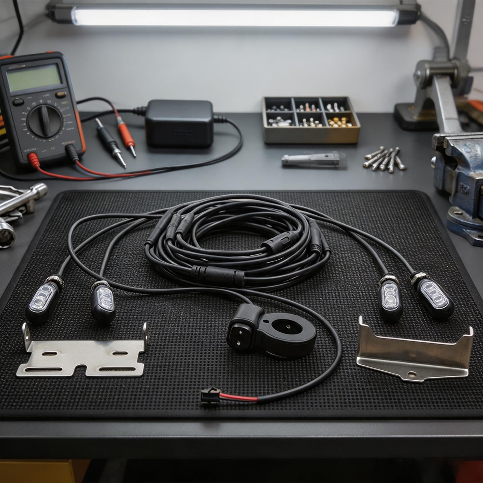 Kit Éclairage Vélo 12V pour avant Arrière pour clignotant Kit