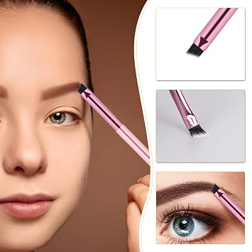 12-Piece Dual-Ended Brow Brush Set - Angled Eyebrow Brush, Spoolie, Shaping & Filling for Precise Brow Brushing