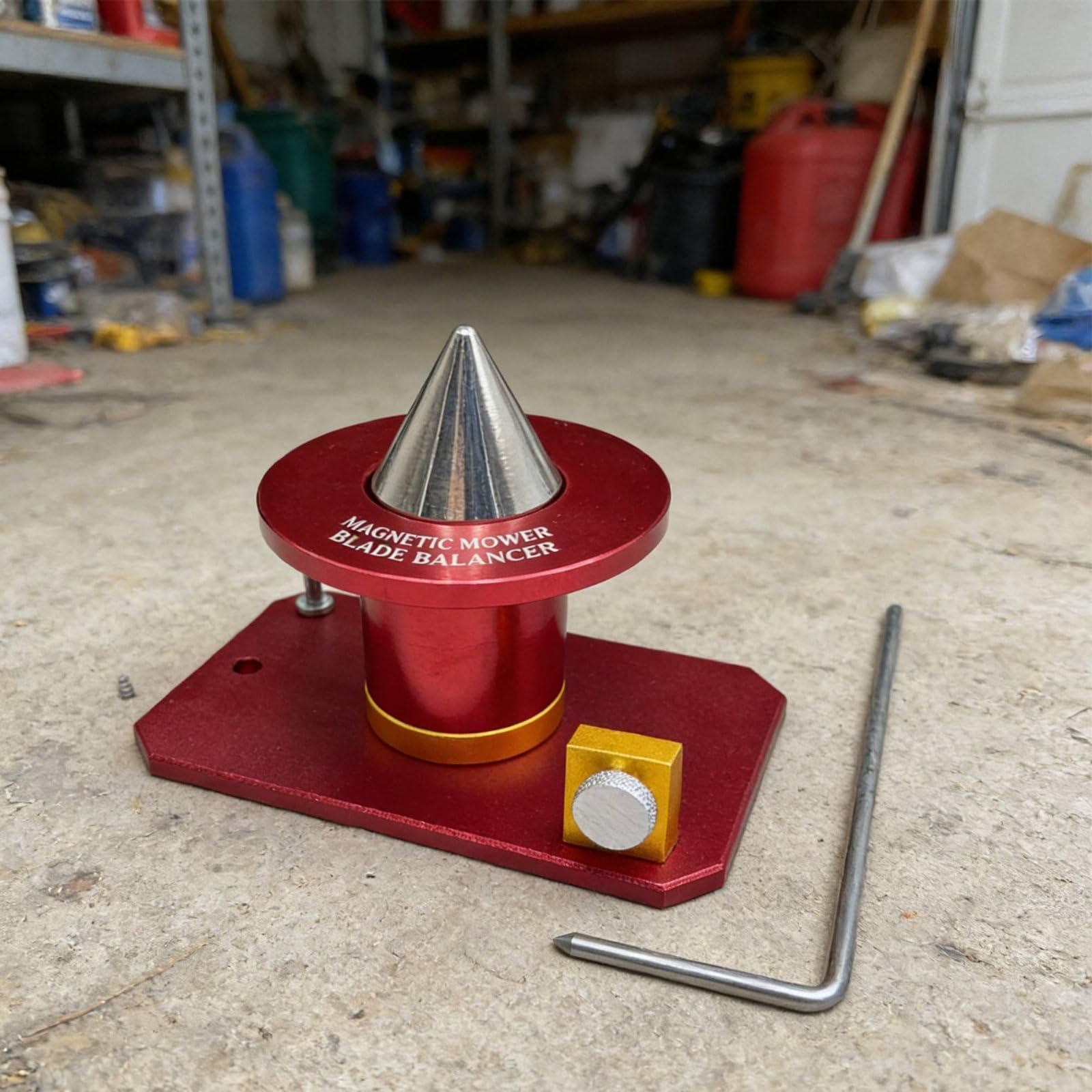 Gardening Balancer Herramienta Balanceadora para Cortacésped Nivelador Alineador Accesorio de Precisión en Aluminio y Acero Mantiene Eficiente y Menos, Rojo