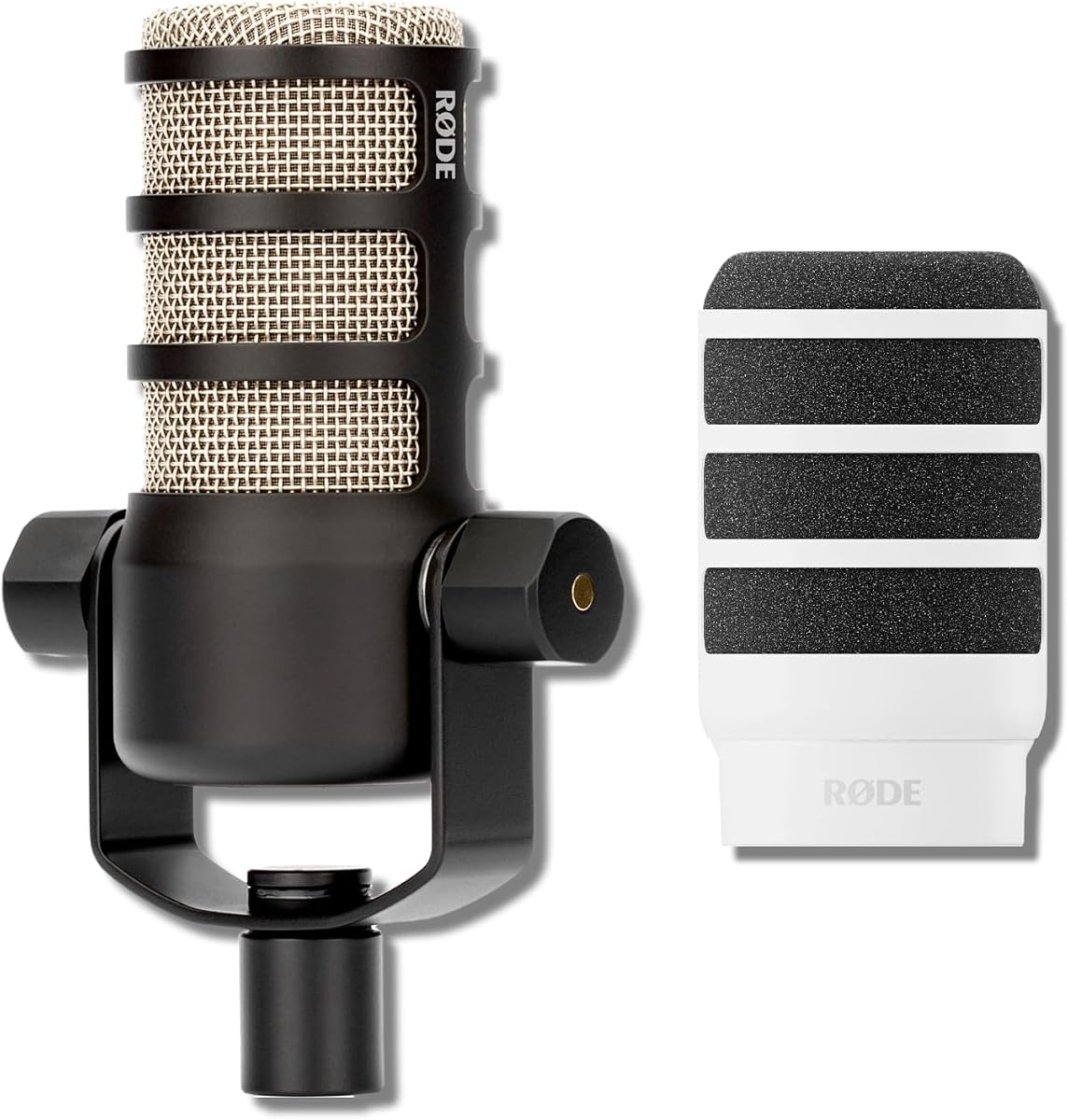 Rode PodMic Micrófono dinámico cardioide para transmisión con filtro pop PodMic WS14 - Blanco